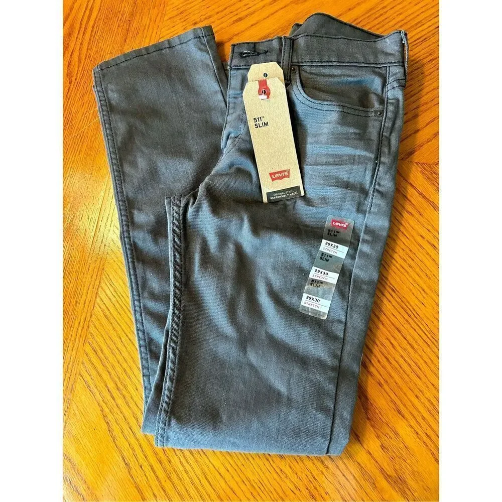 Levi's Men's 511 Slim Stretch Fit Jeans - New Olive Khaki - 29W x 32L NWT - Picture 4 of 10